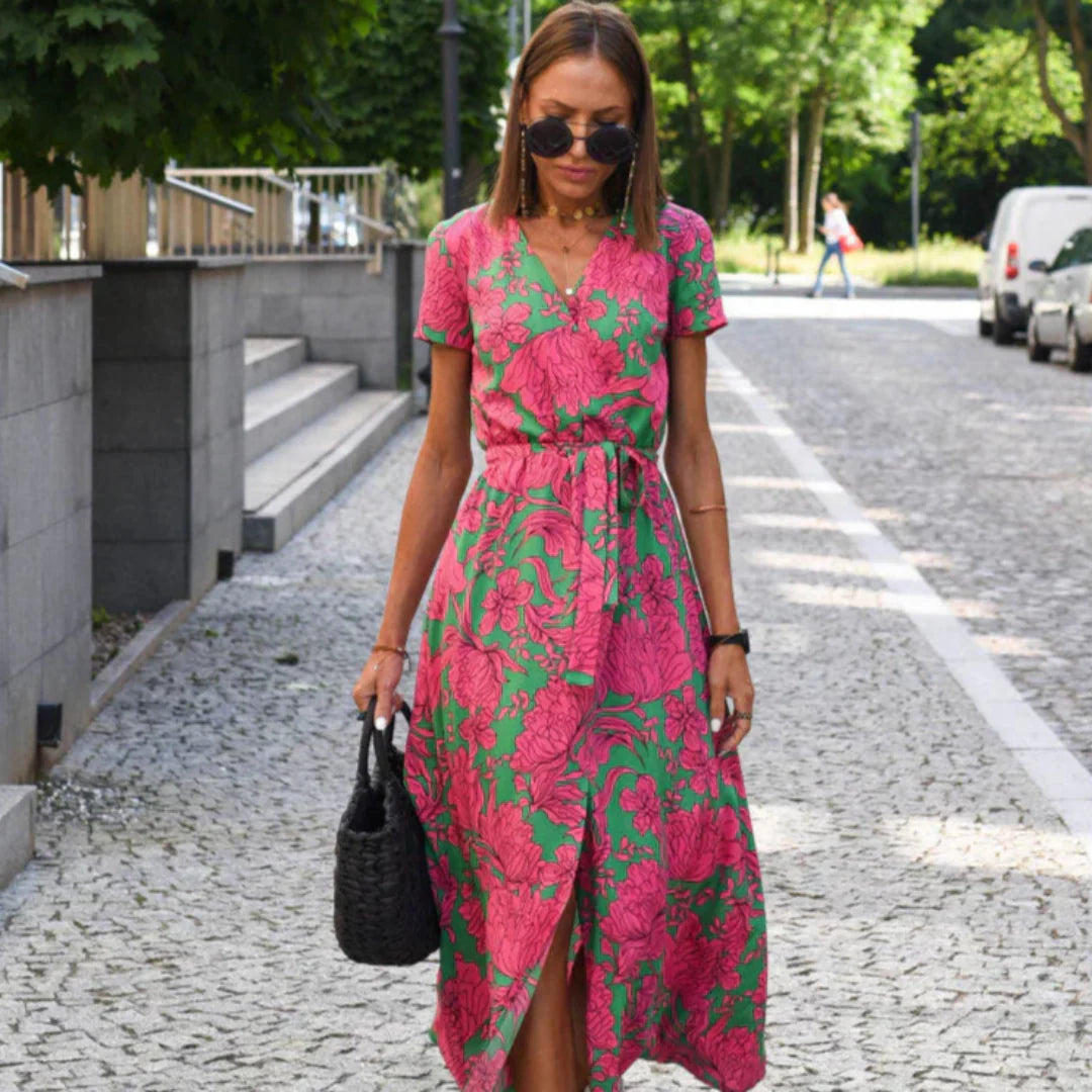 Lunaria™ | Chic V-Neck Dress