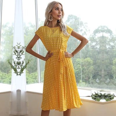Elowen™ | Polka Dot Midi Dress