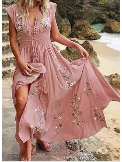 Elara™ | Embroidered Maxi Dress