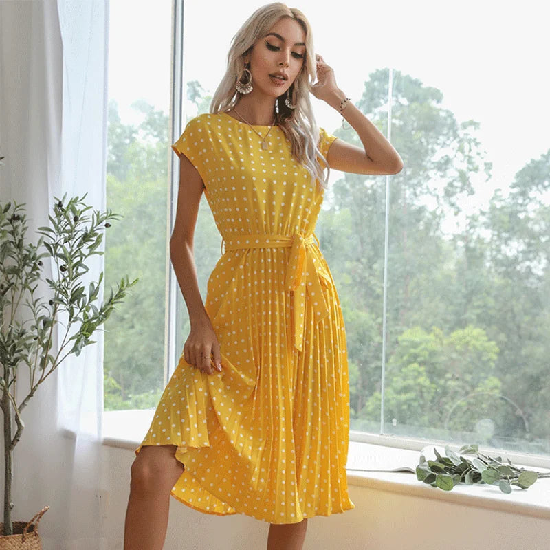 Elowen™ | Polka Dot Midi Dress