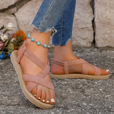 Elysara™ | Airy sandals with elastic bands and nature-inspired sole.