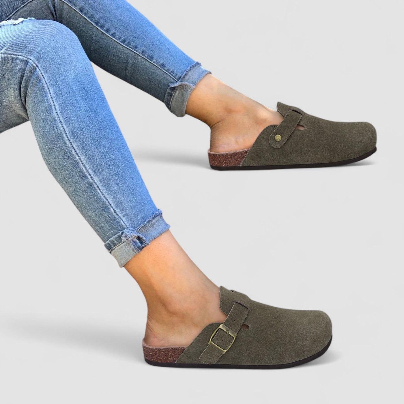 Elysora™ | Luxe instappers van nubuck met anatomische ondersteuning.