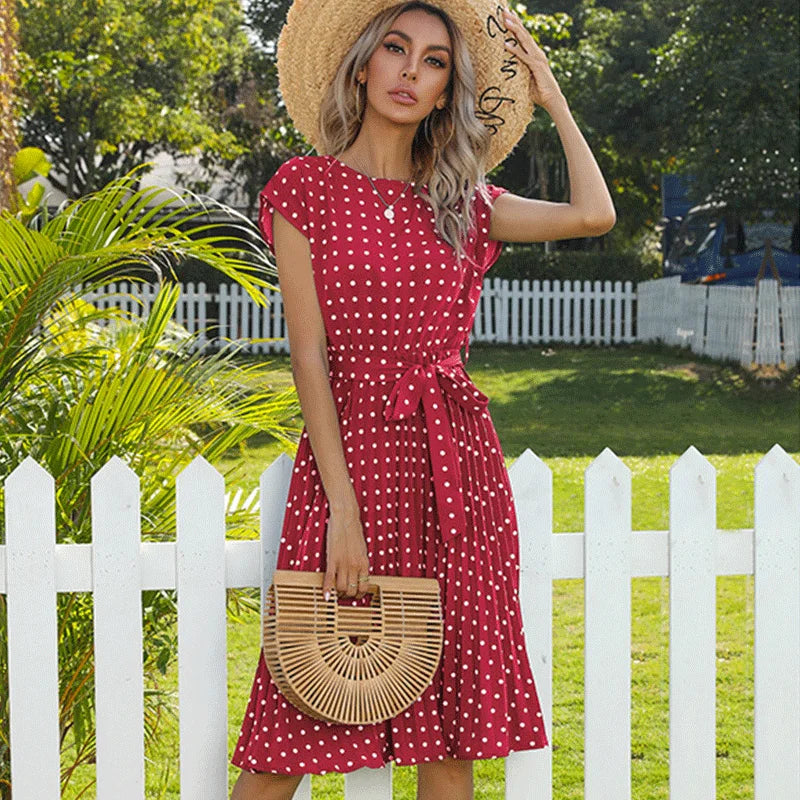 Elowen™ | Polka Dot Midi Dress