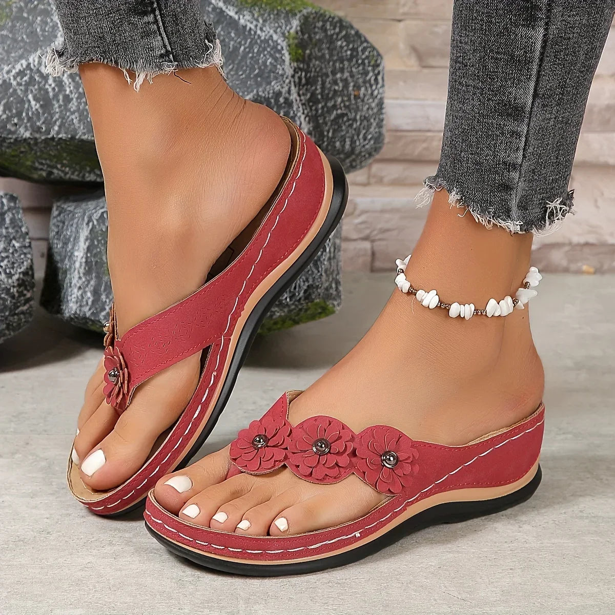 Elowen™ | Serene lace-up sandals with ergonomic support.