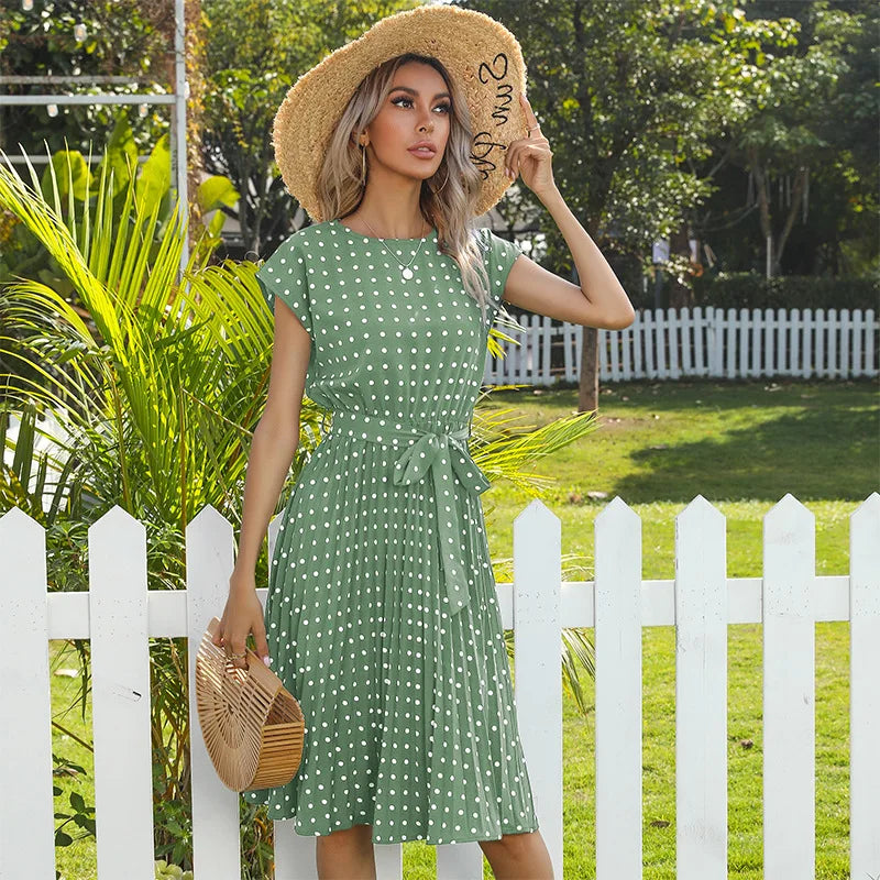 Elowen™ | Polka Dot Midi Dress