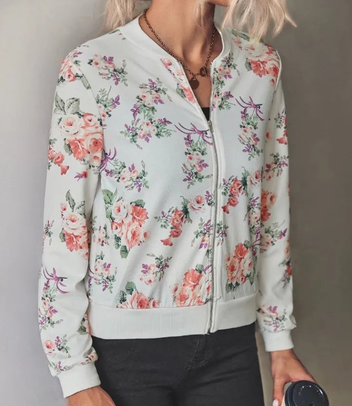 Lunaire™ | Bomberjack met verfijnd bloemenmotief