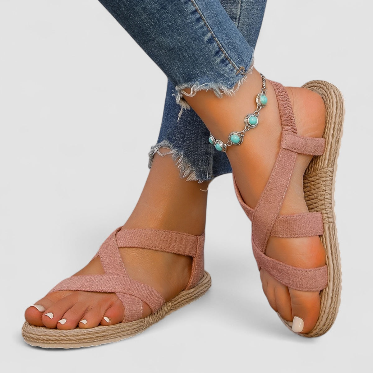 Elysara™ | Airy sandals with elastic bands and nature-inspired sole.