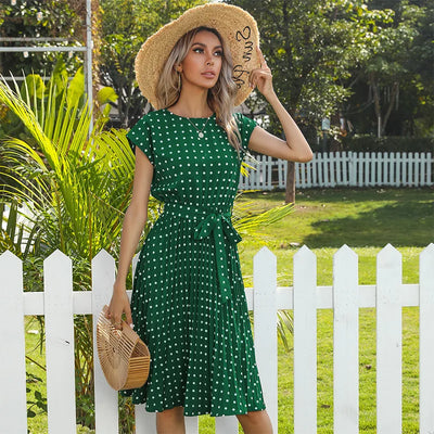 Elowen™ | Polka Dot Midi Dress