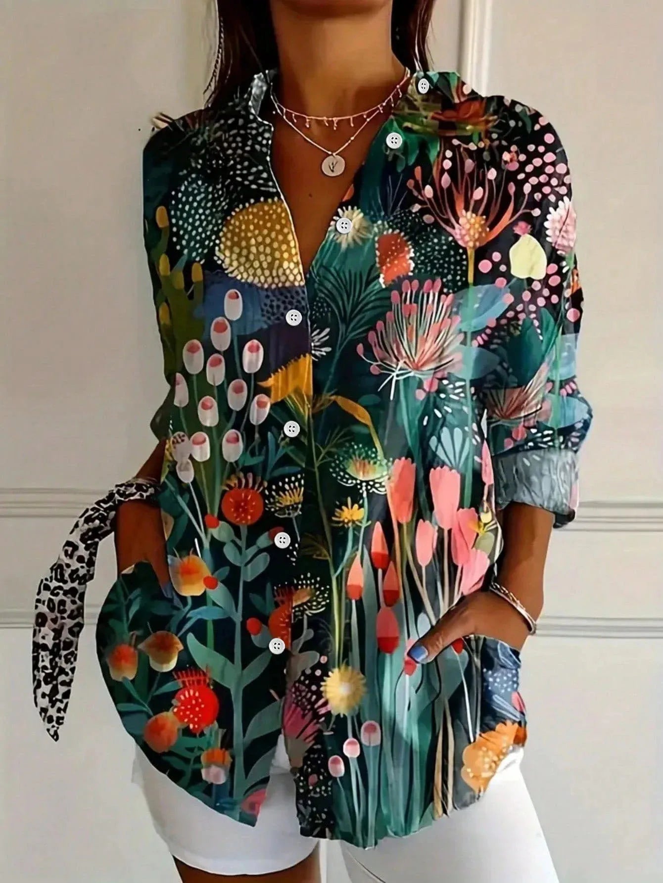 Liora™ | Vivid Blouse with Whimsical Print