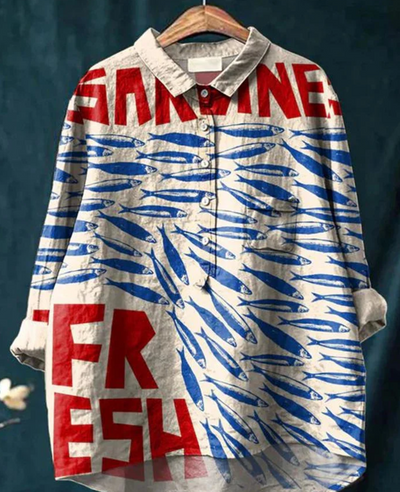 AquaMuse® | Fantastisk Fisk Print Skjorte