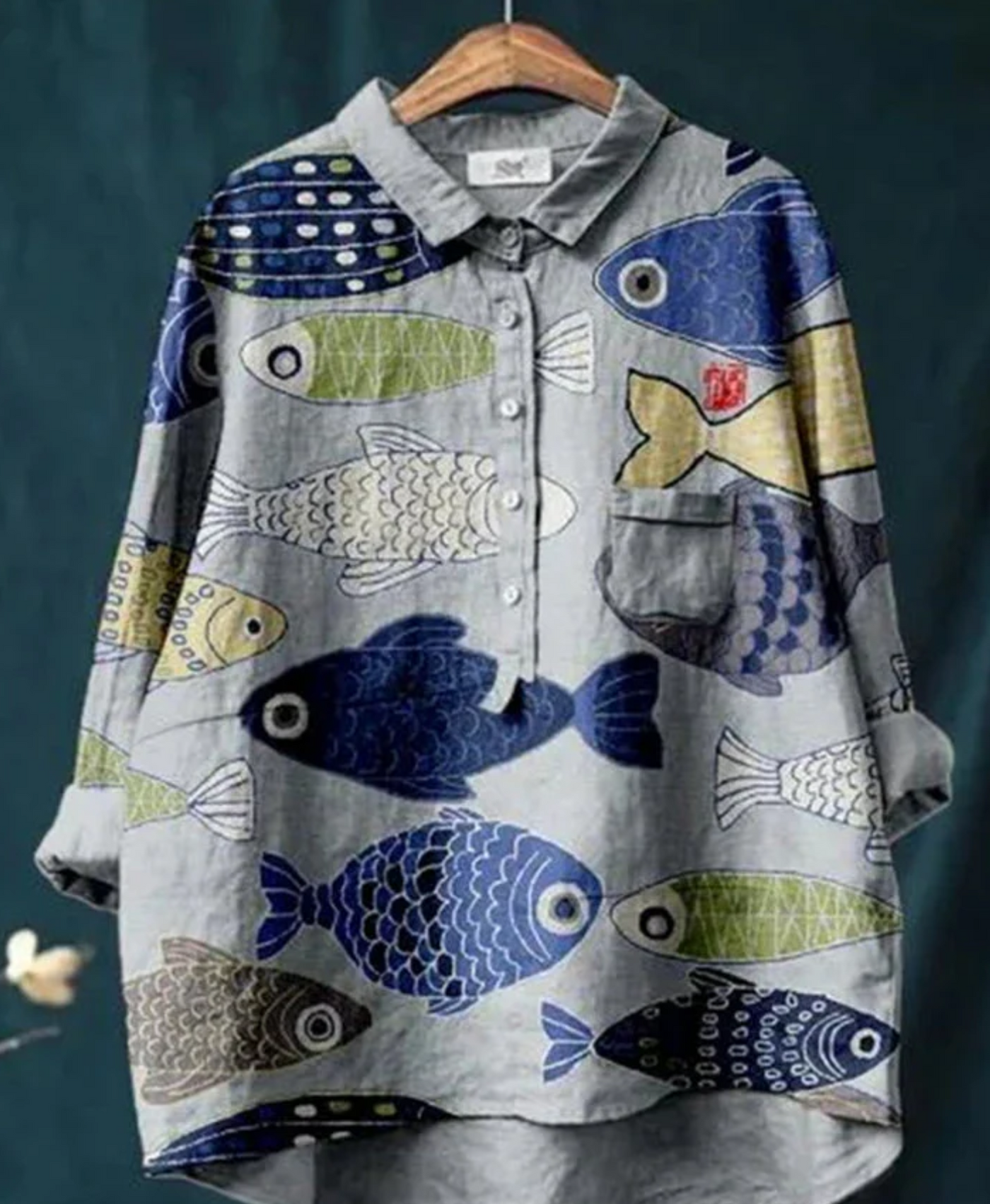 AquaMuse® | Fantastisk Fisk Print Skjorte