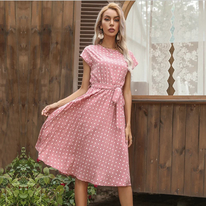 Elowen™ | Polka Dot Midi Dress