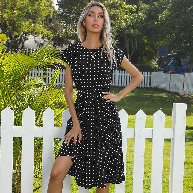 Elowen™ | Polka Dot Midi Dress