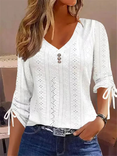 Celestine™ | Luxe blouse with V-neckline