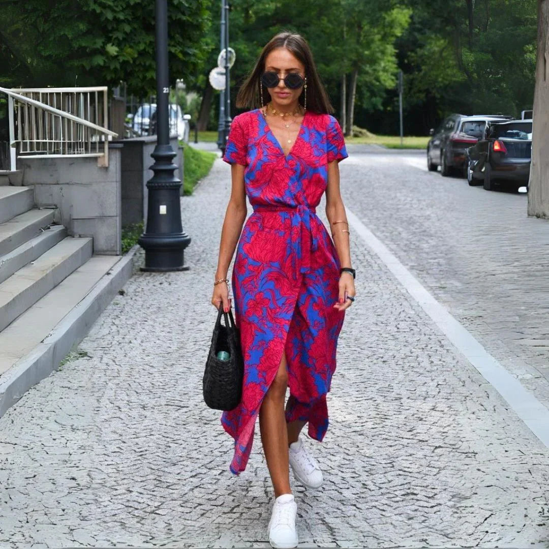Lunaria™ | Chic V-Neck Dress