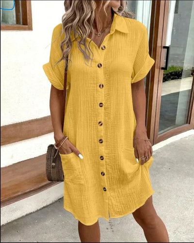 Elowen™ | Timeless Linen Cocoon Dress