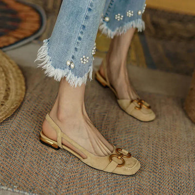 Riley - Elegante Orthopedische Sandalen met Vierkante Hak