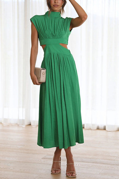 Quincy | Midi-jurk met Cut-Out en Zakken