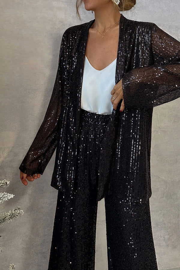Glimmer® | Pailletten Wijd-Pantalon Jumpsuit