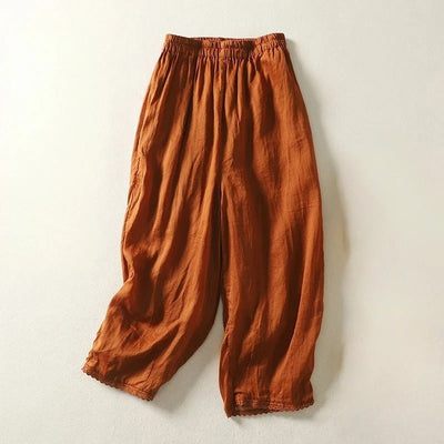 Ysolde® | Casual Linnen Broek met Kant