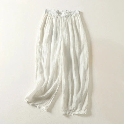 Ysolde® | Casual Linnen Broek met Kant