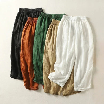 Ysolde® | Casual Linnen Broek met Kant