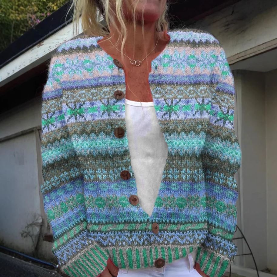 Elara™ | Aquarel geprinte cardigan