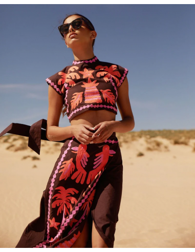 Katia - Geprinte top en rok