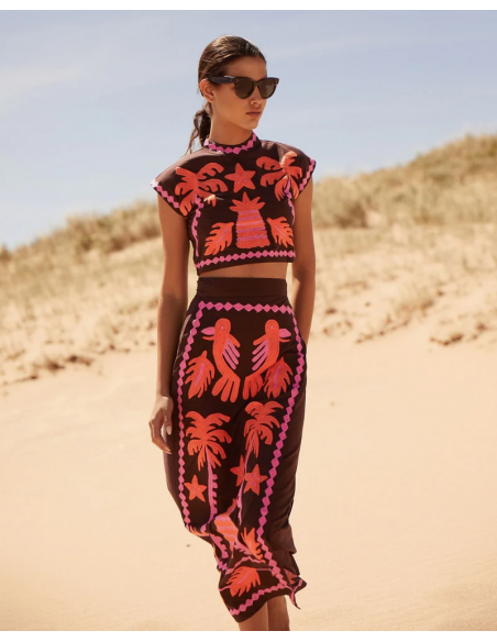Katia - Geprinte top en rok