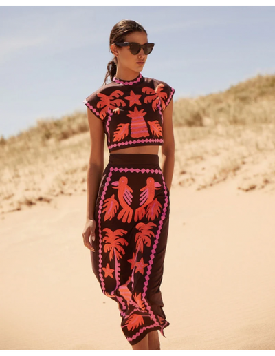 Katia - Geprinte top en rok