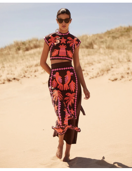 Katia - Geprinte top en rok