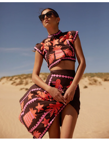 Katia - Geprinte top en rok
