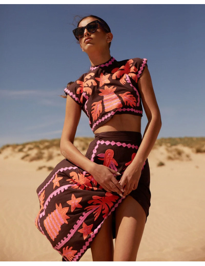 Katia - Geprinte top en rok