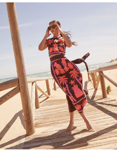 Katia - Geprinte top en rok