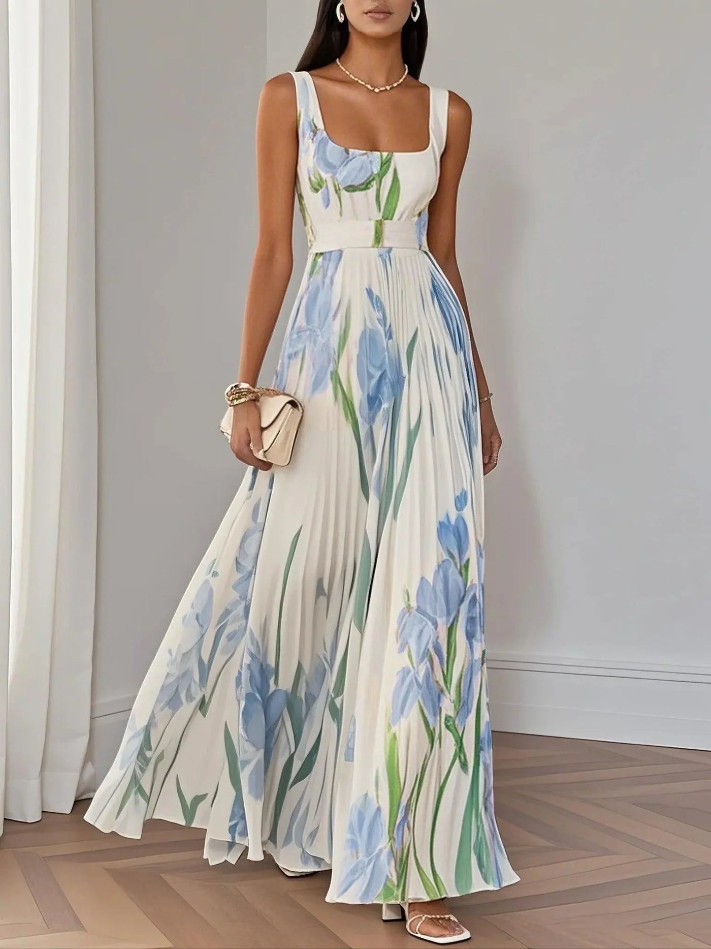 Liviana | Plissé Maxi-jurk