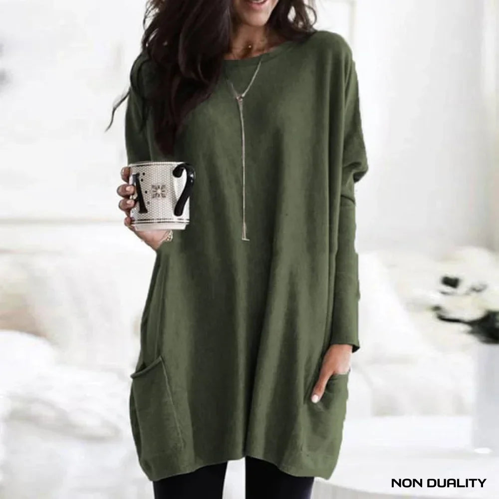 Roselune® | Afslappet Fit Pocket Sweater Kjole