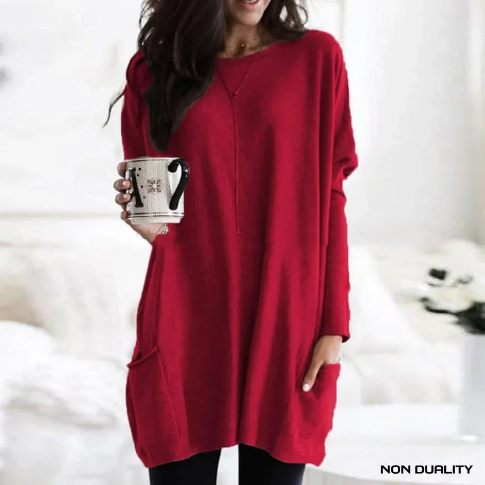 Roselune® | Afslappet Fit Pocket Sweater Kjole