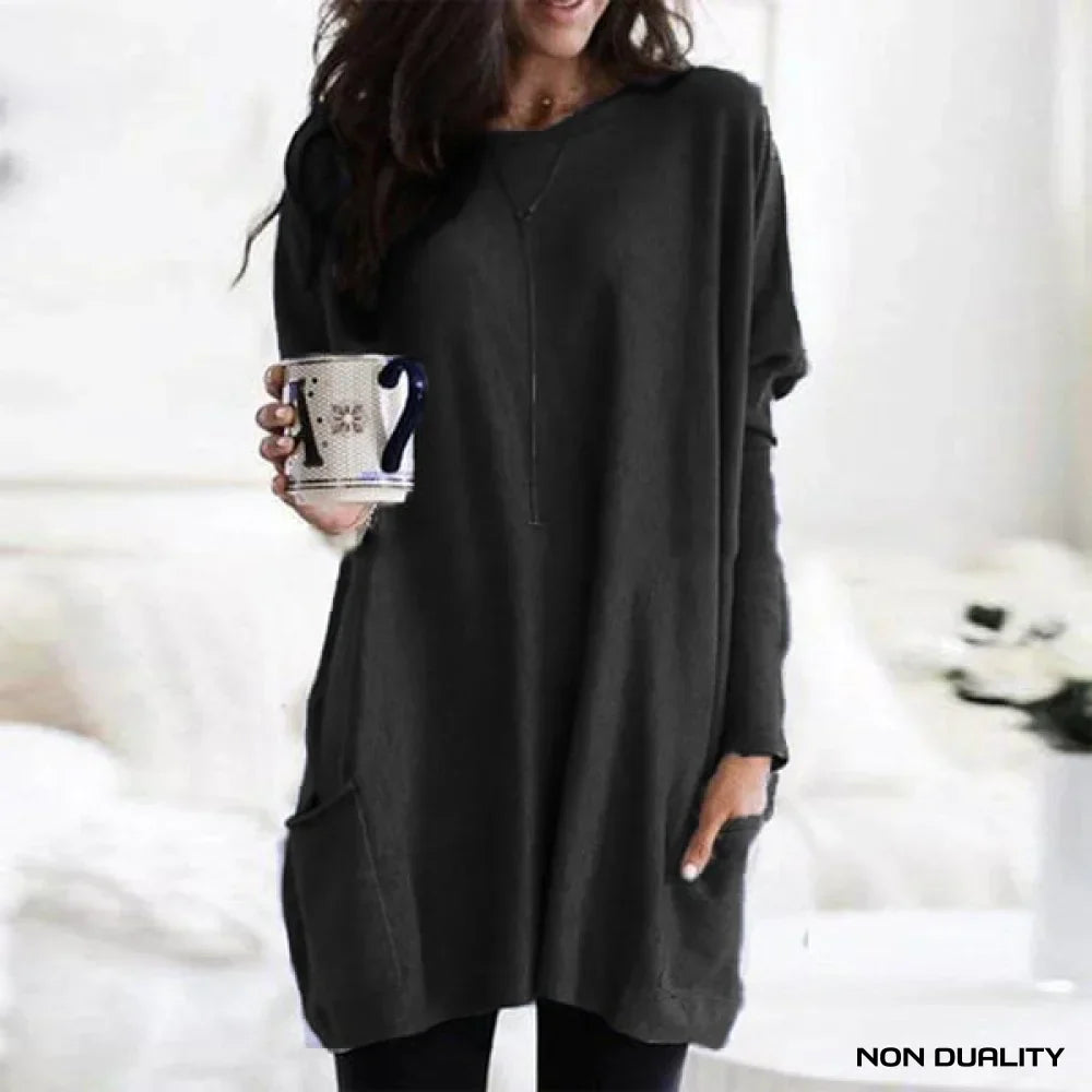 Roselune® | Afslappet Fit Pocket Sweater Kjole