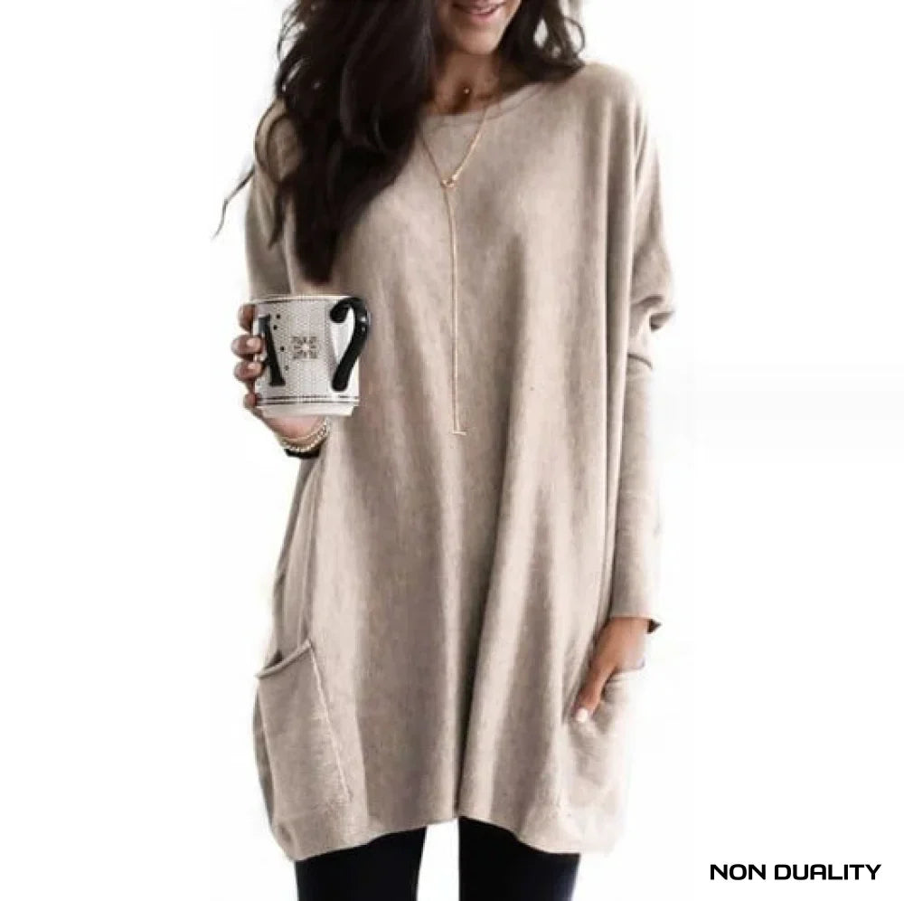 Roselune® | Afslappet Fit Pocket Sweater Kjole