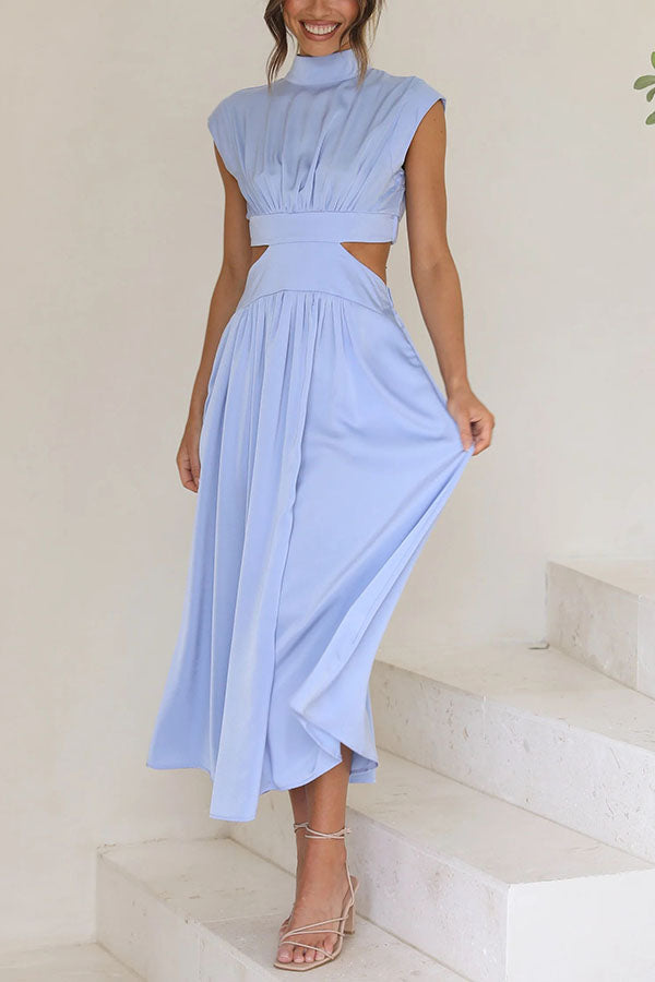 Quincy | Midi-jurk met Cut-Out en Zakken