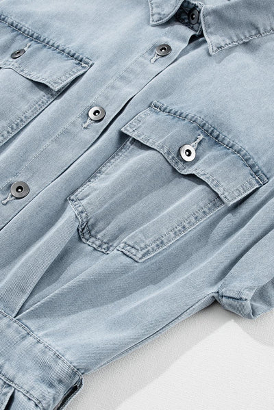 Sofia® | Elegante Denimjurk met Korte Vleermuismouwen