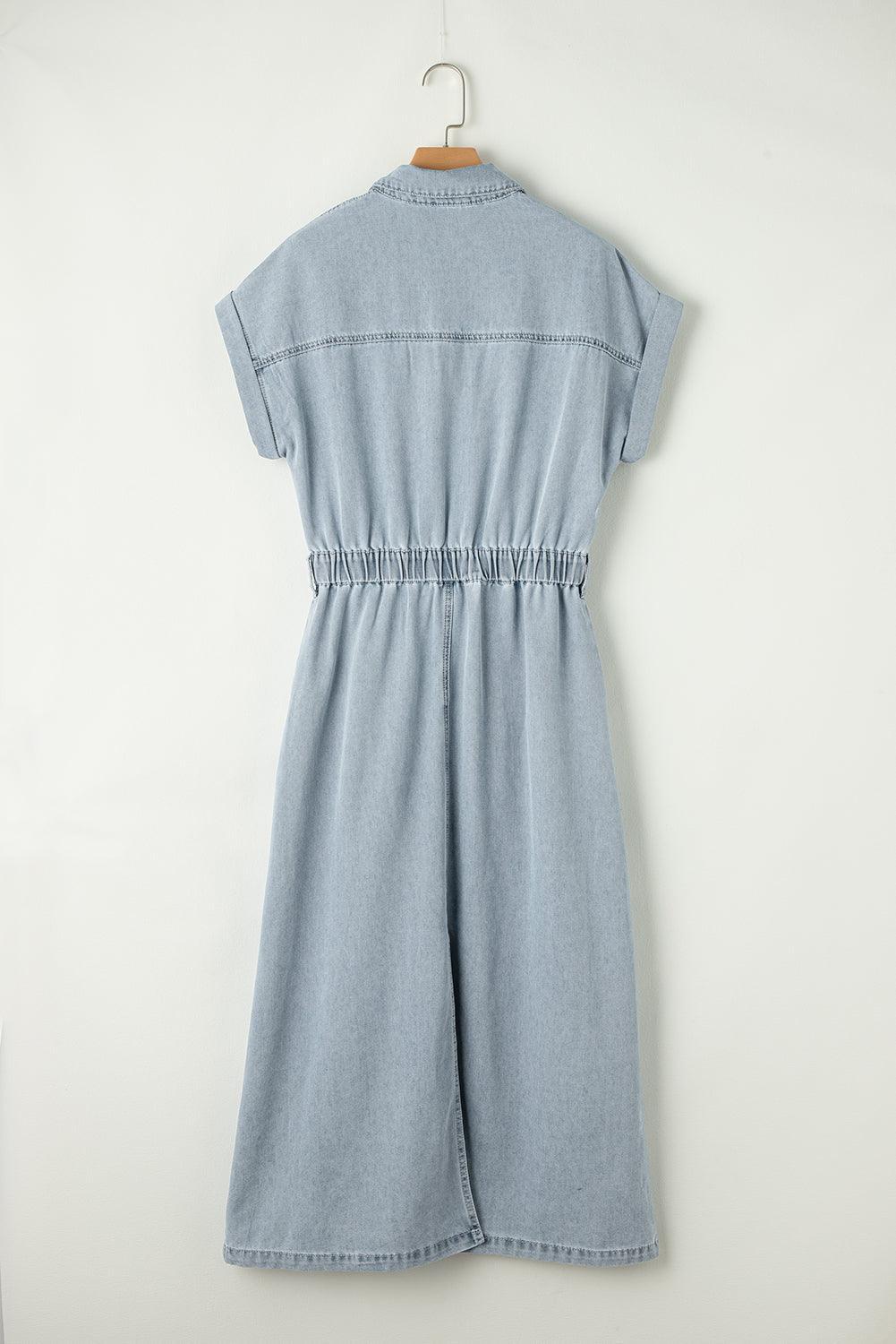 Sofia® | Elegante Denimjurk met Korte Vleermuismouwen