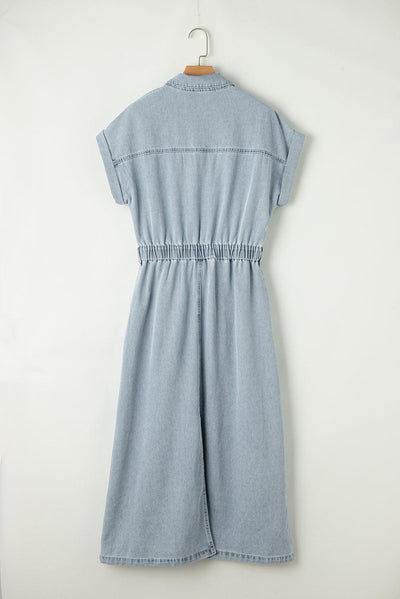 Sofia® | Elegante Denimjurk met Korte Vleermuismouwen