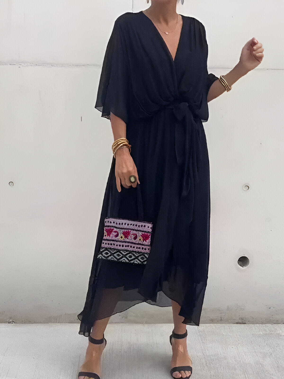 Sarah™ | Chiffon jurk met V-hals