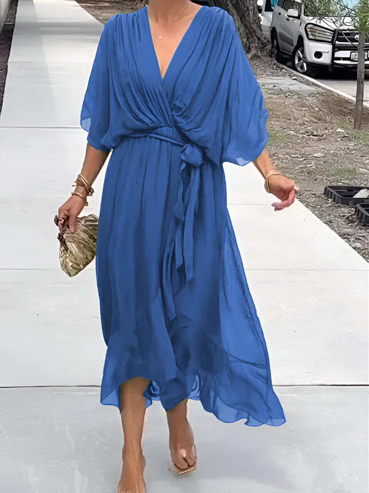 Sarah™ | Chiffon jurk met V-hals