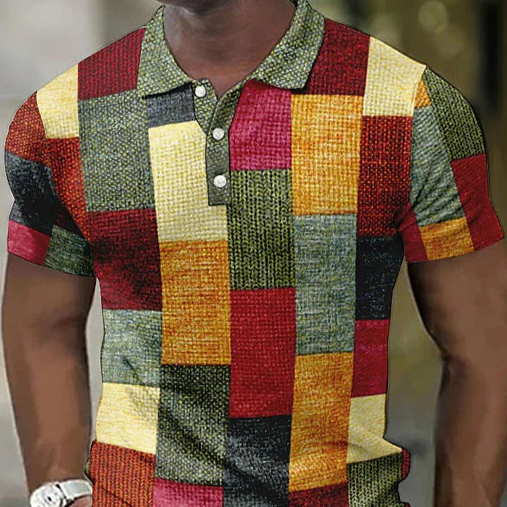 Lovi's™ | Poloshirt met Korte Mouwen en Ruitjesprint