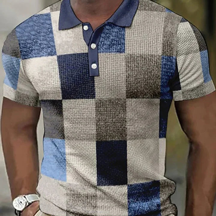 Lovi's™ | Poloshirt met Korte Mouwen en Ruitjesprint