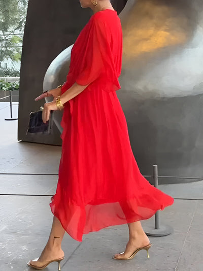 Sarah™ | Chiffon jurk met V-hals