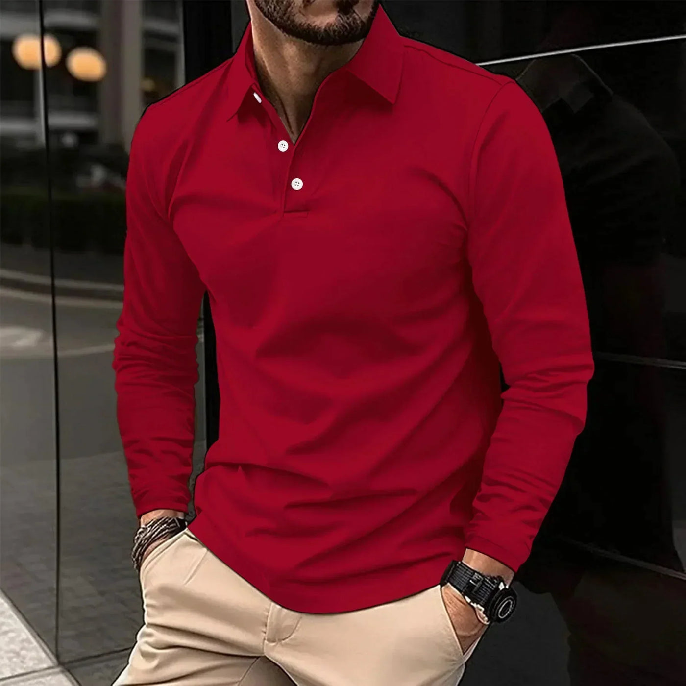 Friedrich - Casual Poloshirt met Lange Mouwen