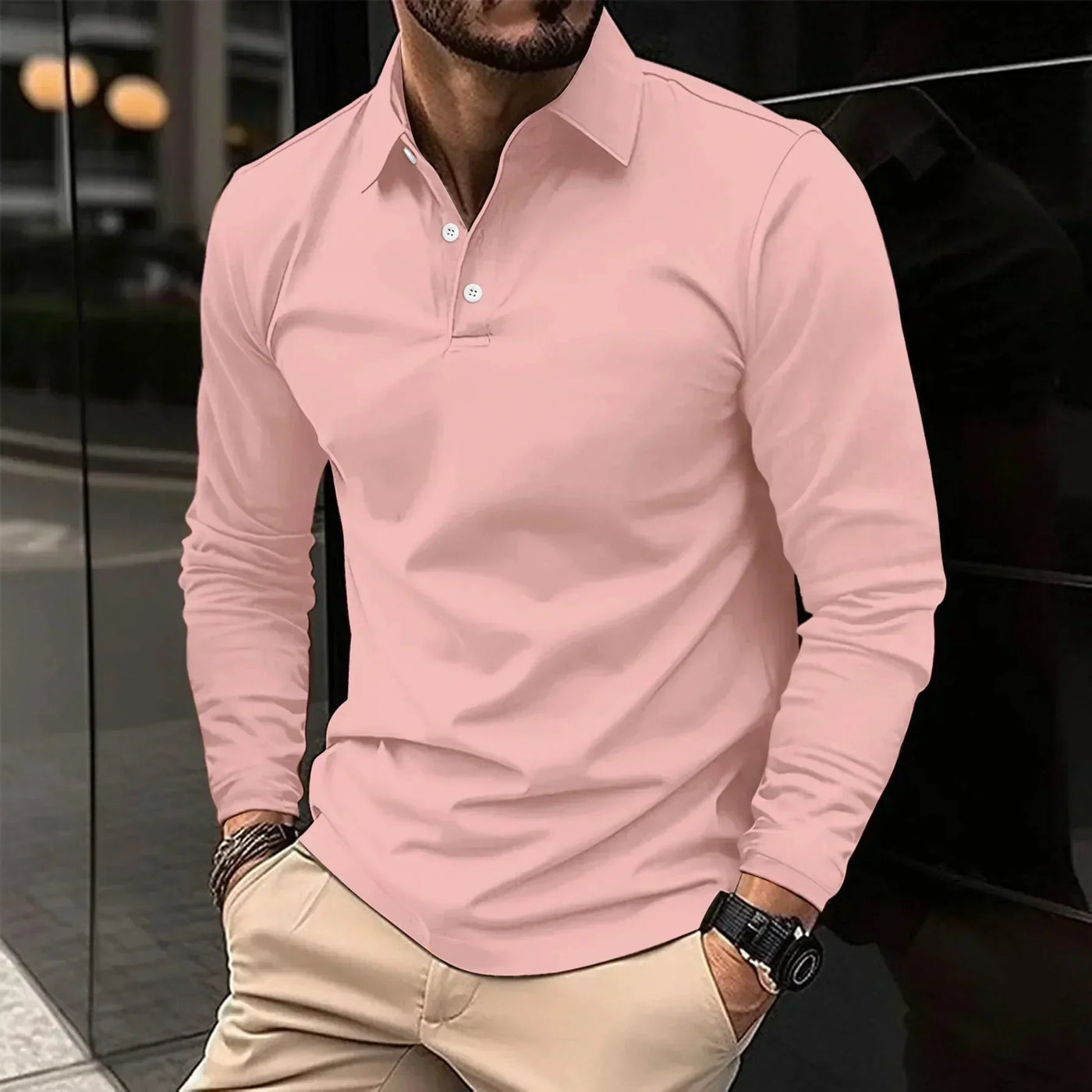 Friedrich - Casual Poloshirt met Lange Mouwen